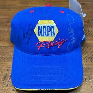 NAPA Racing Blue Solid Autographed Strapback - Big Stitched Logo Dale Earndhart